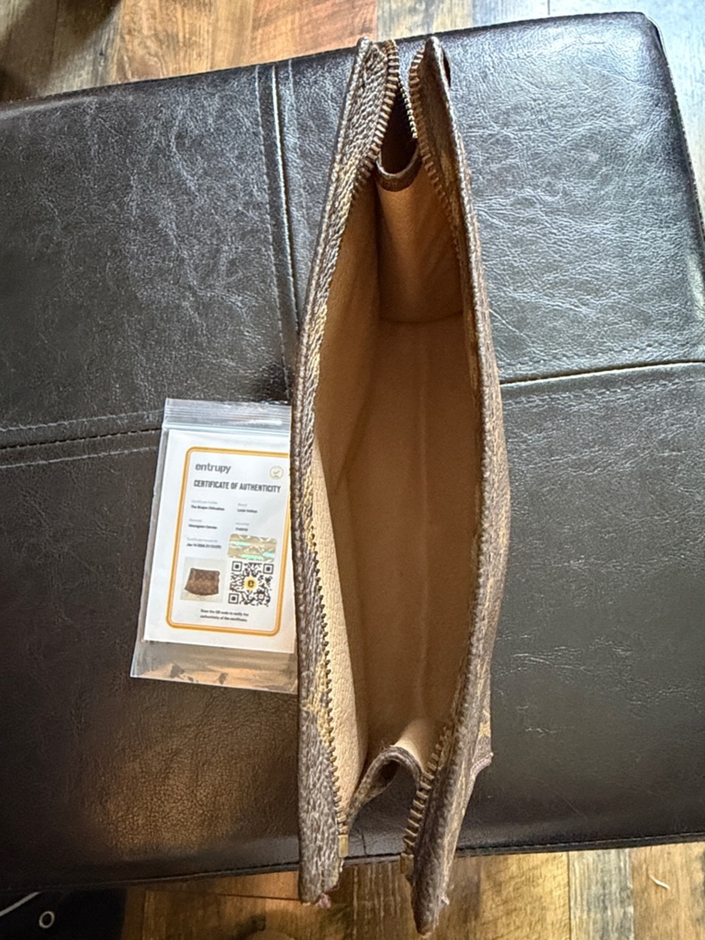 Louis Vuitton Monogram Canvas Pouch in Brown and Tan - Picture 9 of 11